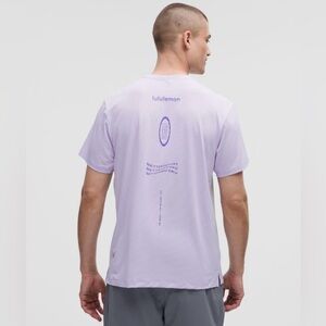 Lululemon Lightweight Knit Workout Short-Sleeve Shirt Heathered Lavender Frost M